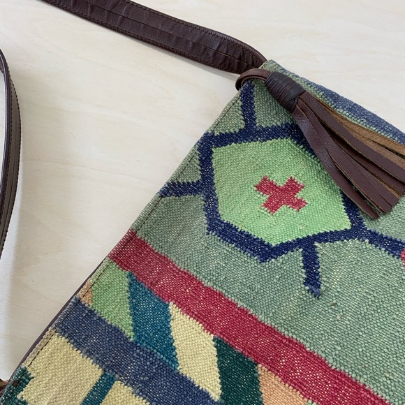 Vintage southwestern Boho Woven Crossbody Bag like Freepeople - Picture 3 of 5